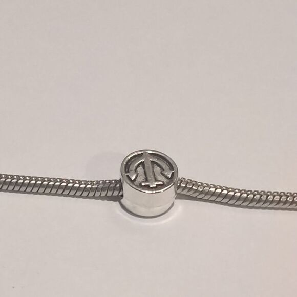 Silver Anchor Charm for Pandora Style Bracelet - Picture 3 of 5